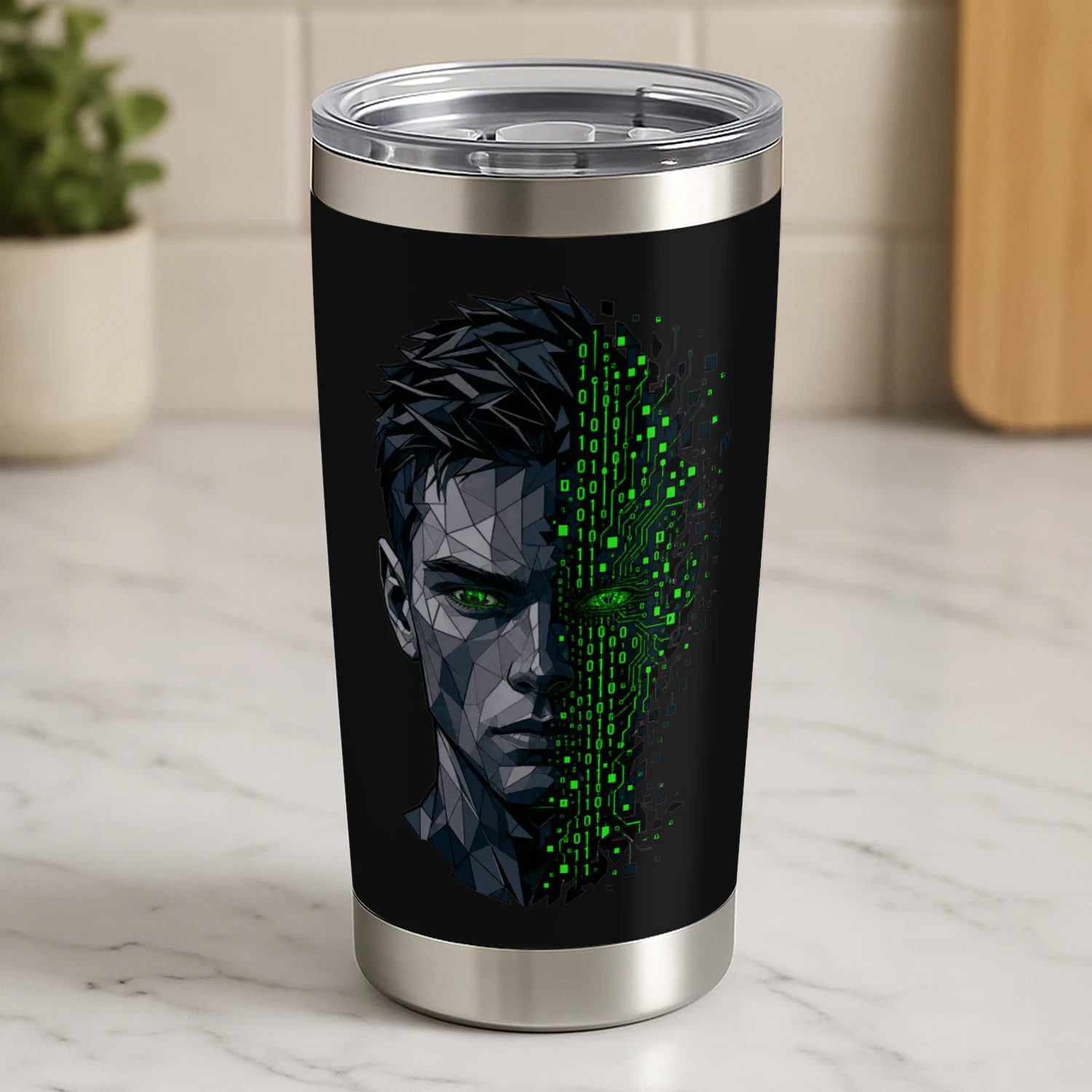 Matrix Hacker Tumbler - 20oz Cyberpunk Travel Mug
