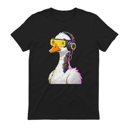 CYBER GOOSE - Futuristic Synthwave Animal Graphic