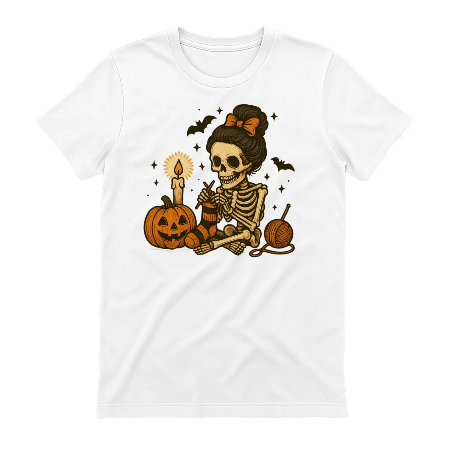 Halloween Skeleton Knitting, Cute Crochet Skeleton Classic Unisex T-shirt