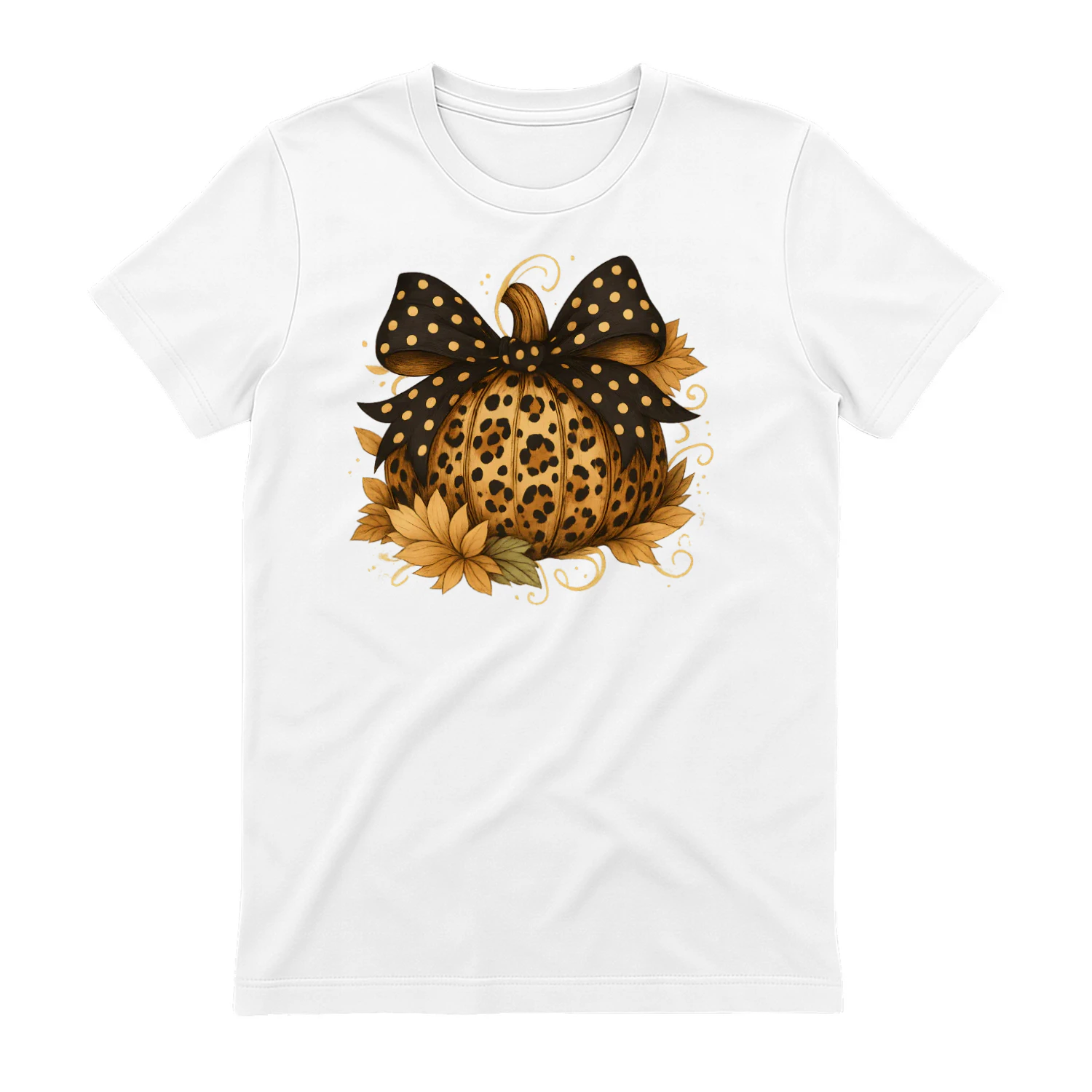 Leopard Bow Pumpkin Classic Unisex T-shirt