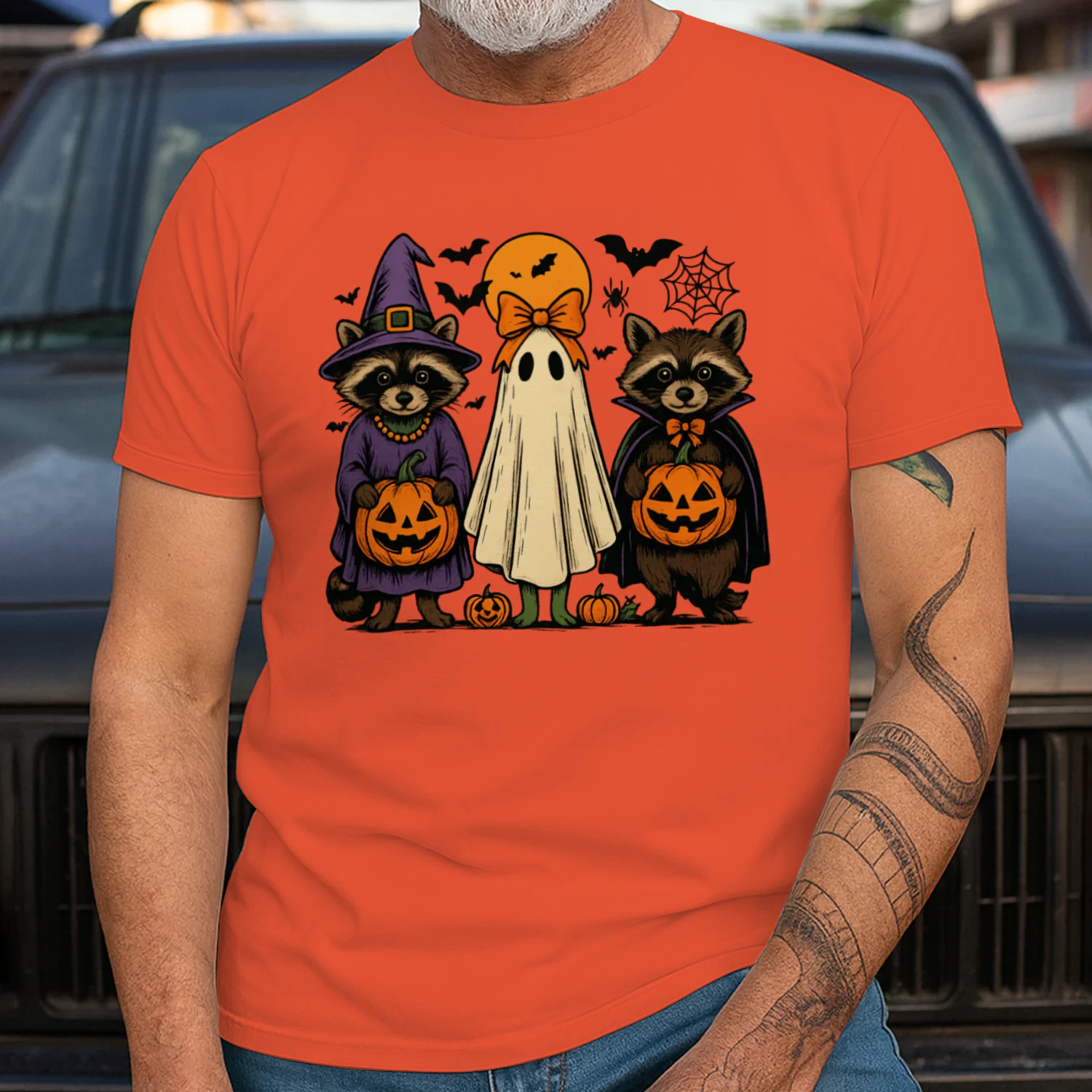  Ghost Raccoon Halloween Classic Unisex T-shirt