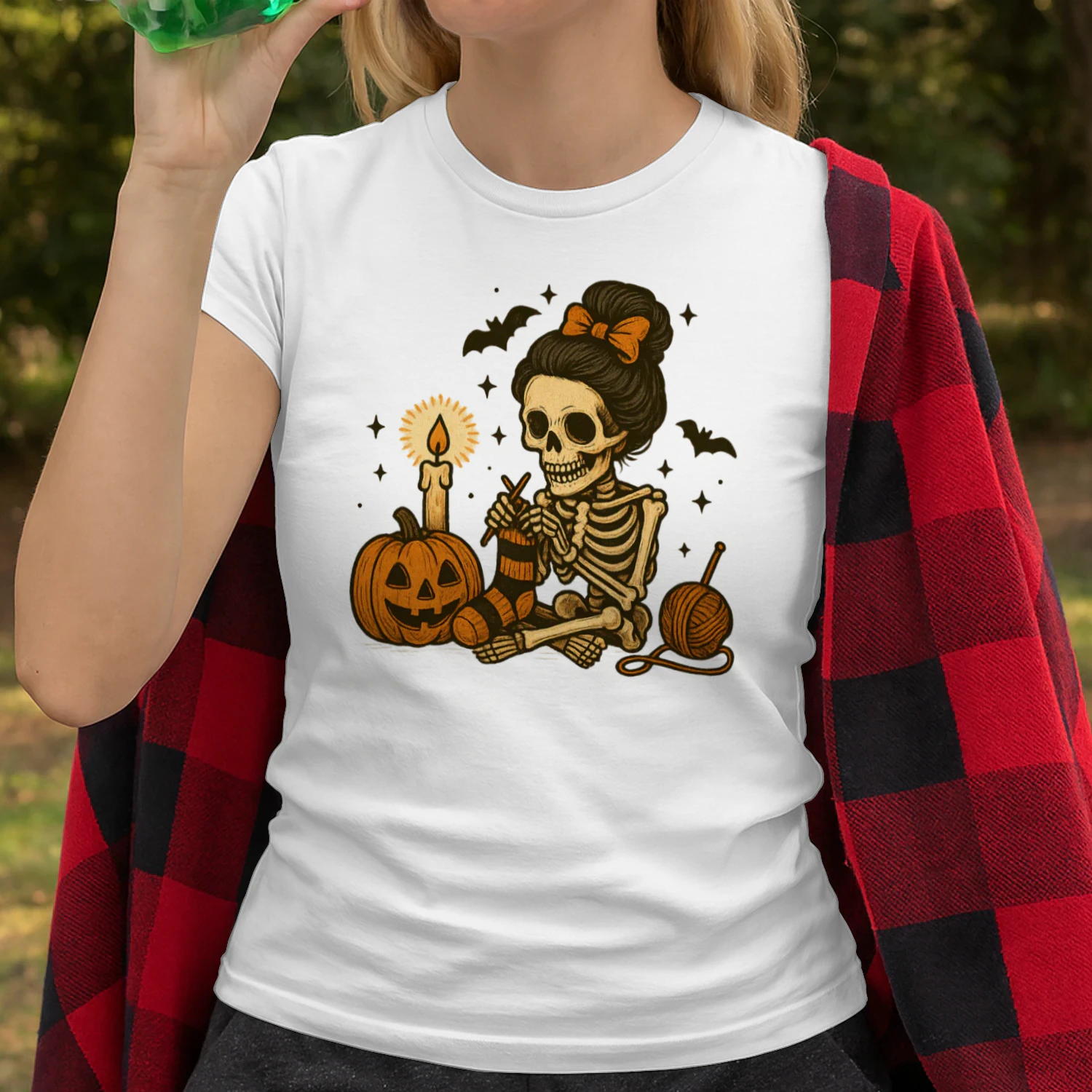 Halloween Skeleton Knitting, Cute Crochet Skeleton Classic Unisex T-shirt