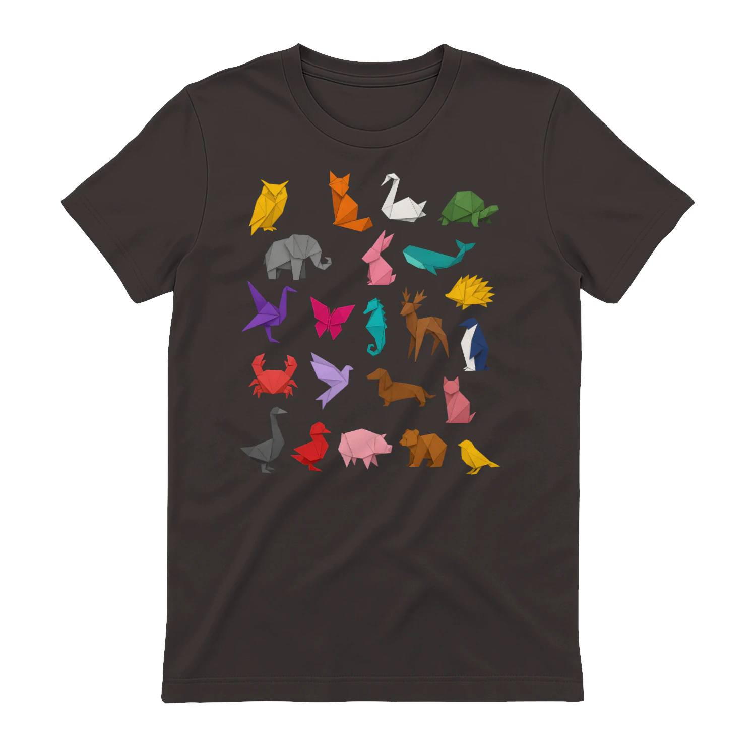 origami animals colorful paper craft animal lover Classic Unisex T-shirt