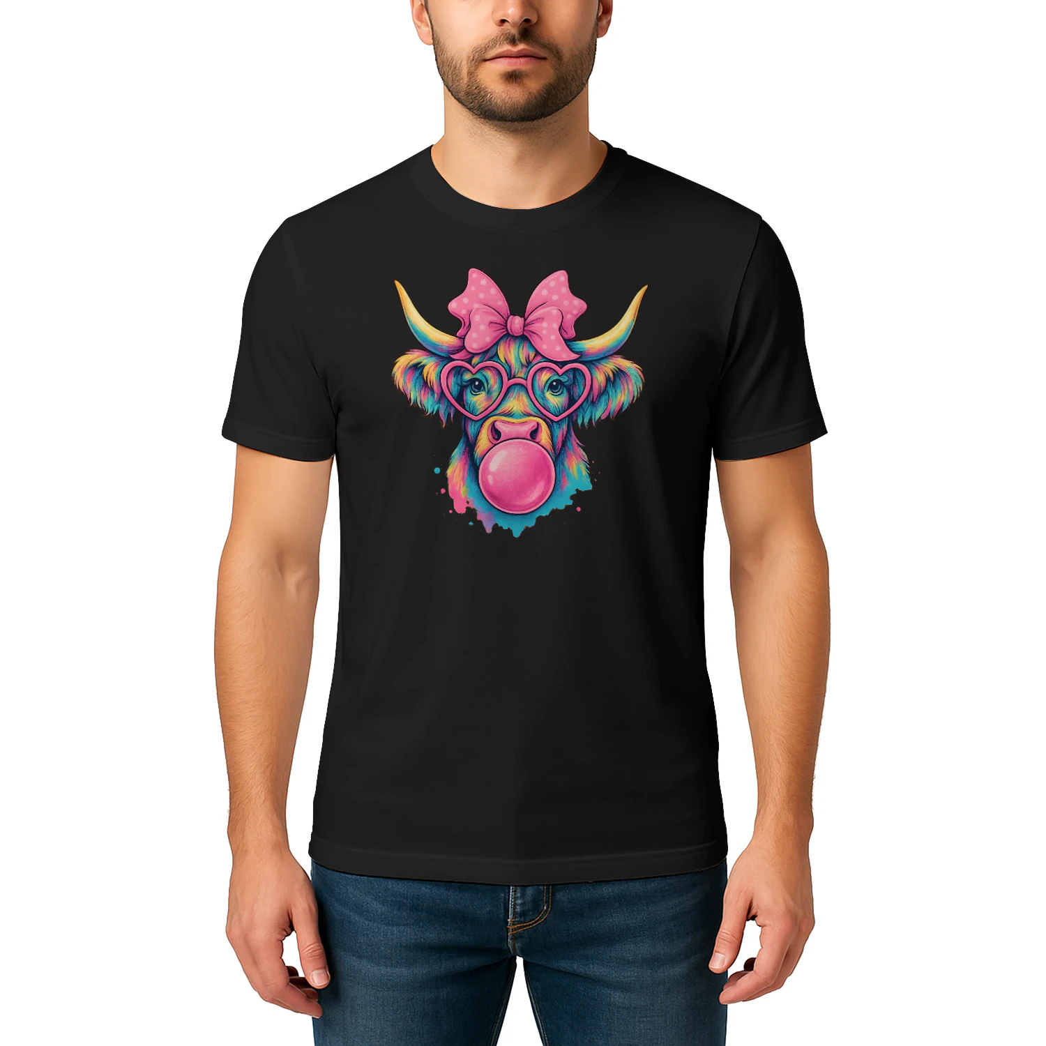 Highland Cow Coquette Bow Classic Unisex T-shirt