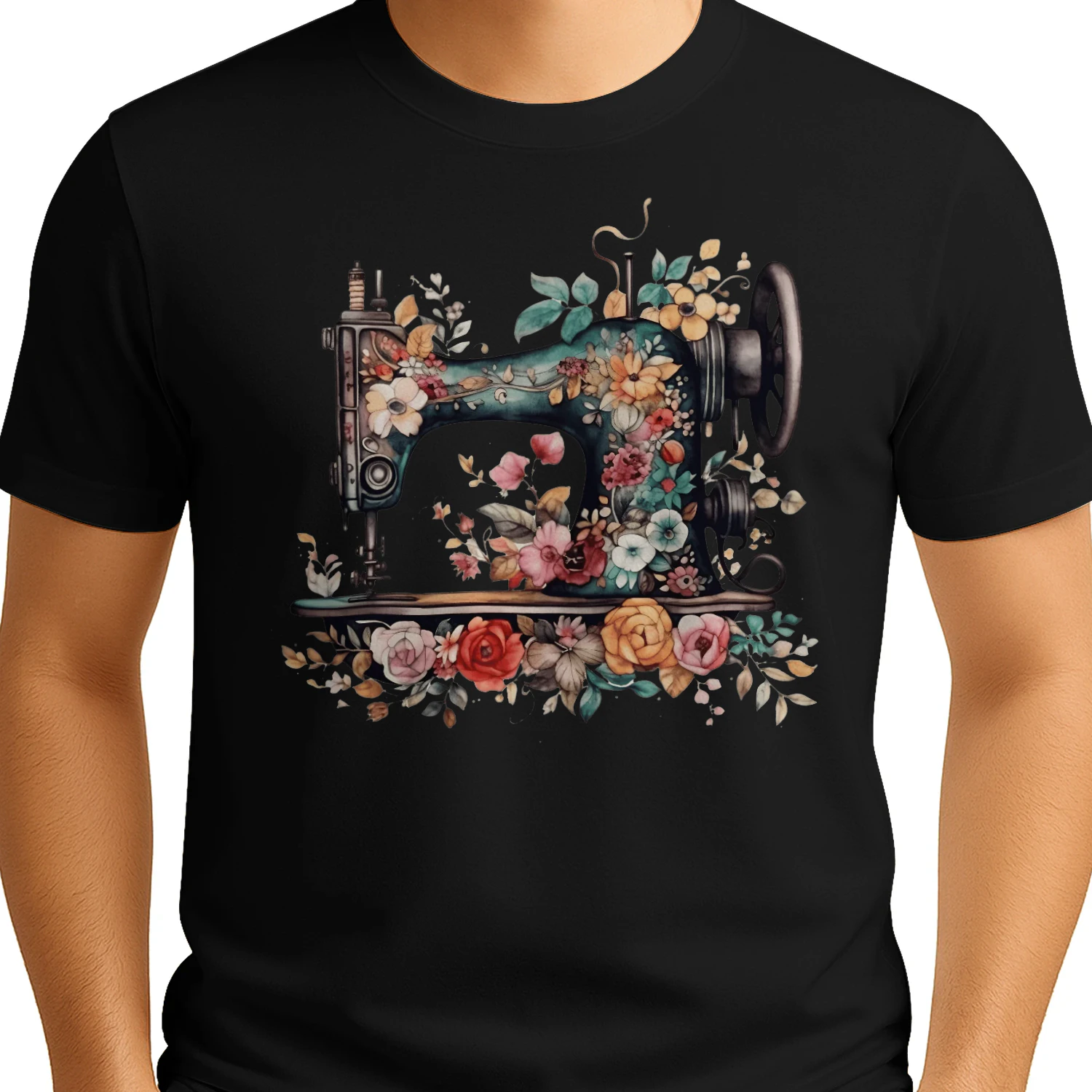 Floral Sewing Machine Classic Unisex T-shirt