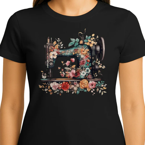 Floral Sewing Machine