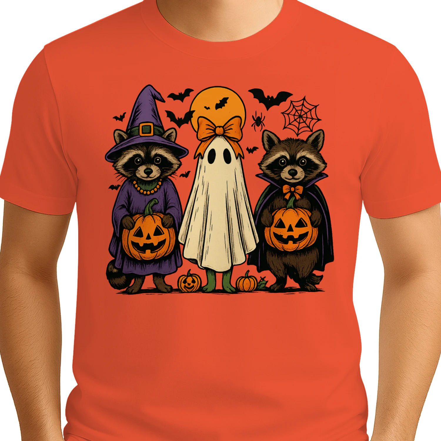  Ghost Raccoon Halloween Classic Unisex T-shirt
