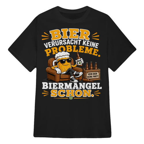 BIER VERURSACHT KEINE PROBLEME. BIERMANGEL SCHON.
