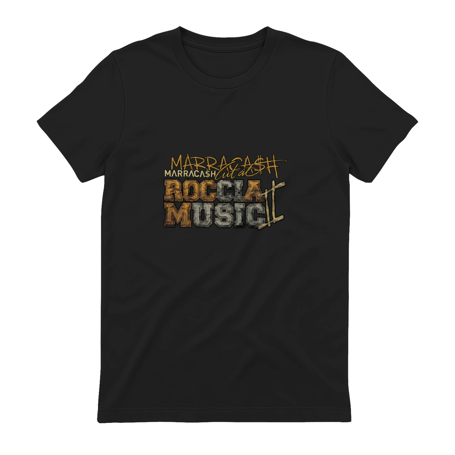 Maglietta Marracash Roccia Music | T-Shirt Logo Grunge