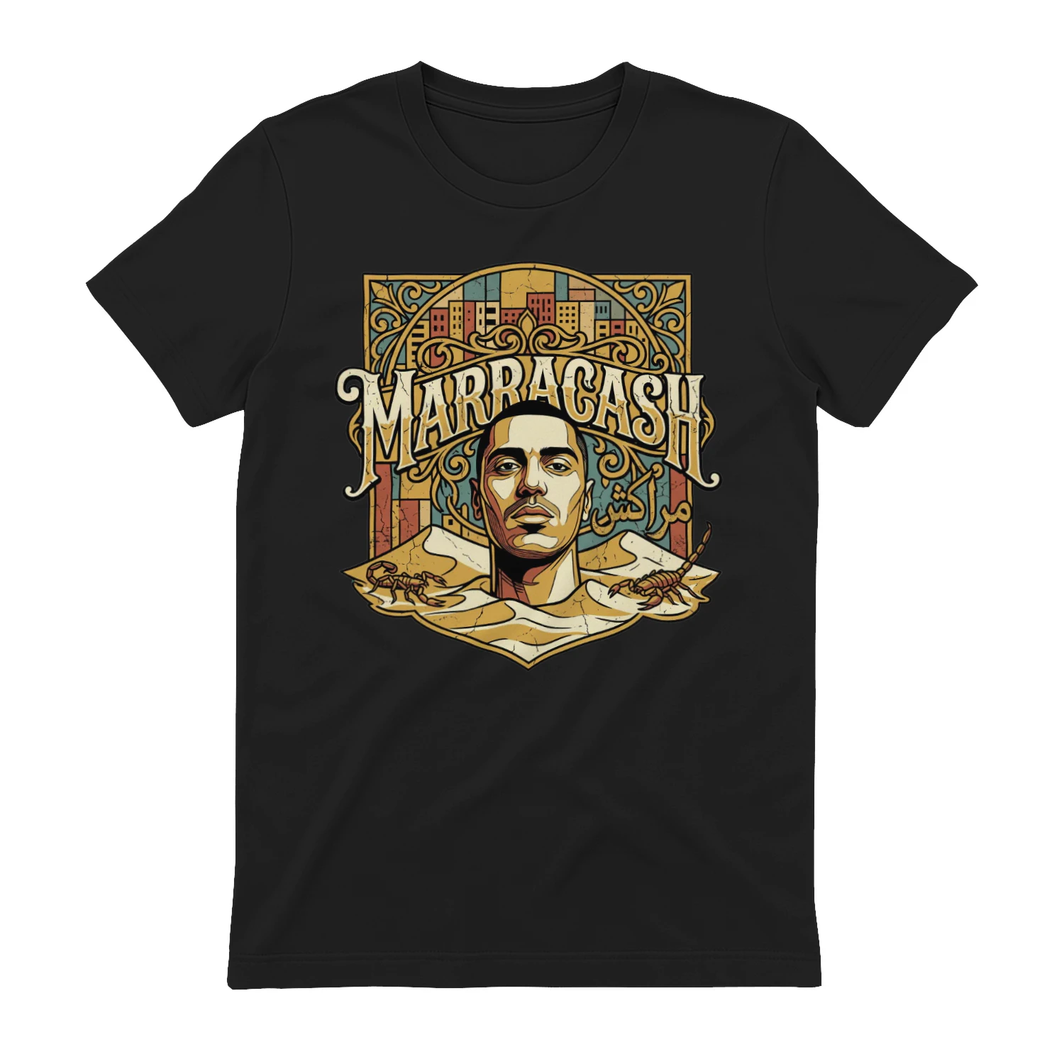 Maglietta Marracash Retro Style | T-Shirt Rap Italiano Nera