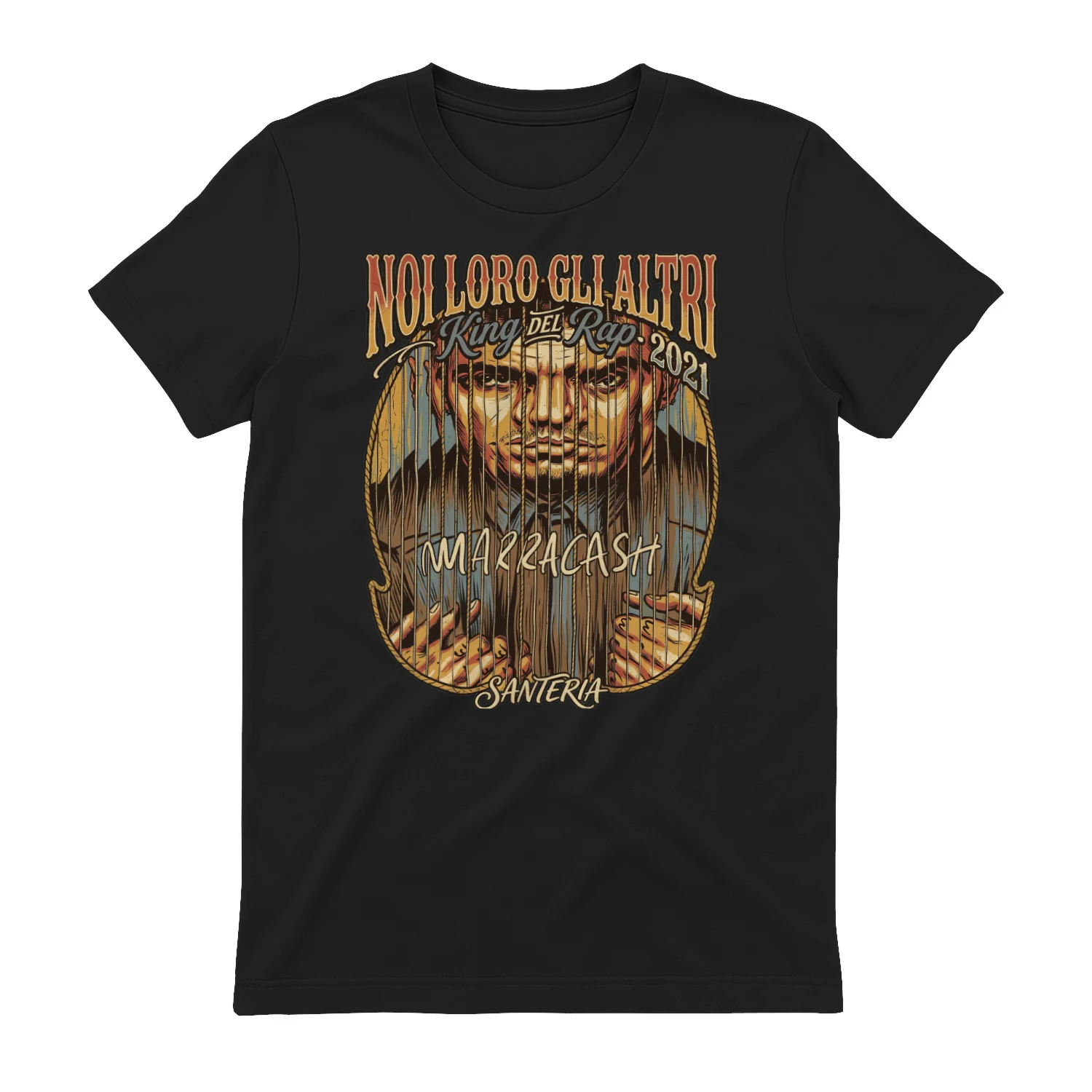 Maglietta Marracash King del Rap Retro Vintage | Merch Ufficiale