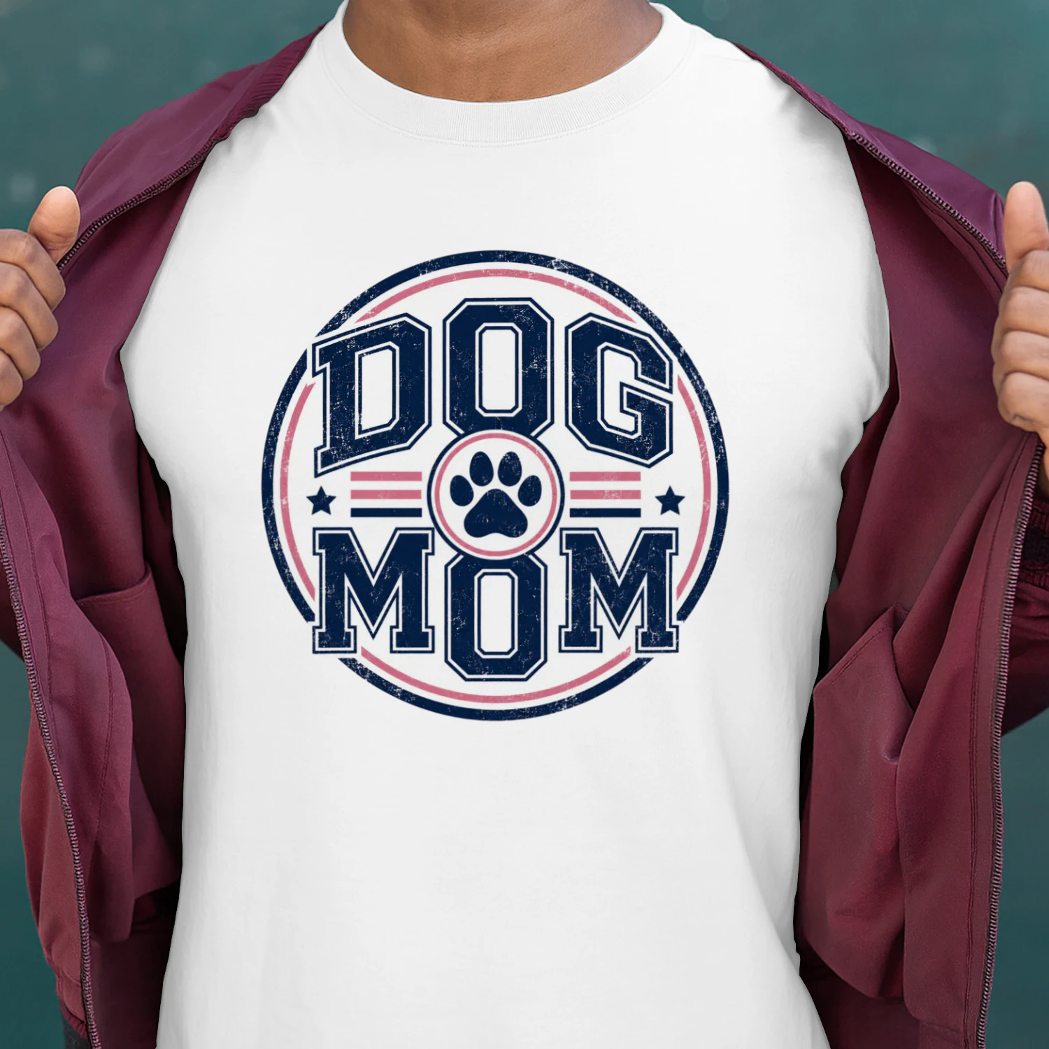 Dog mom varsity emblem design