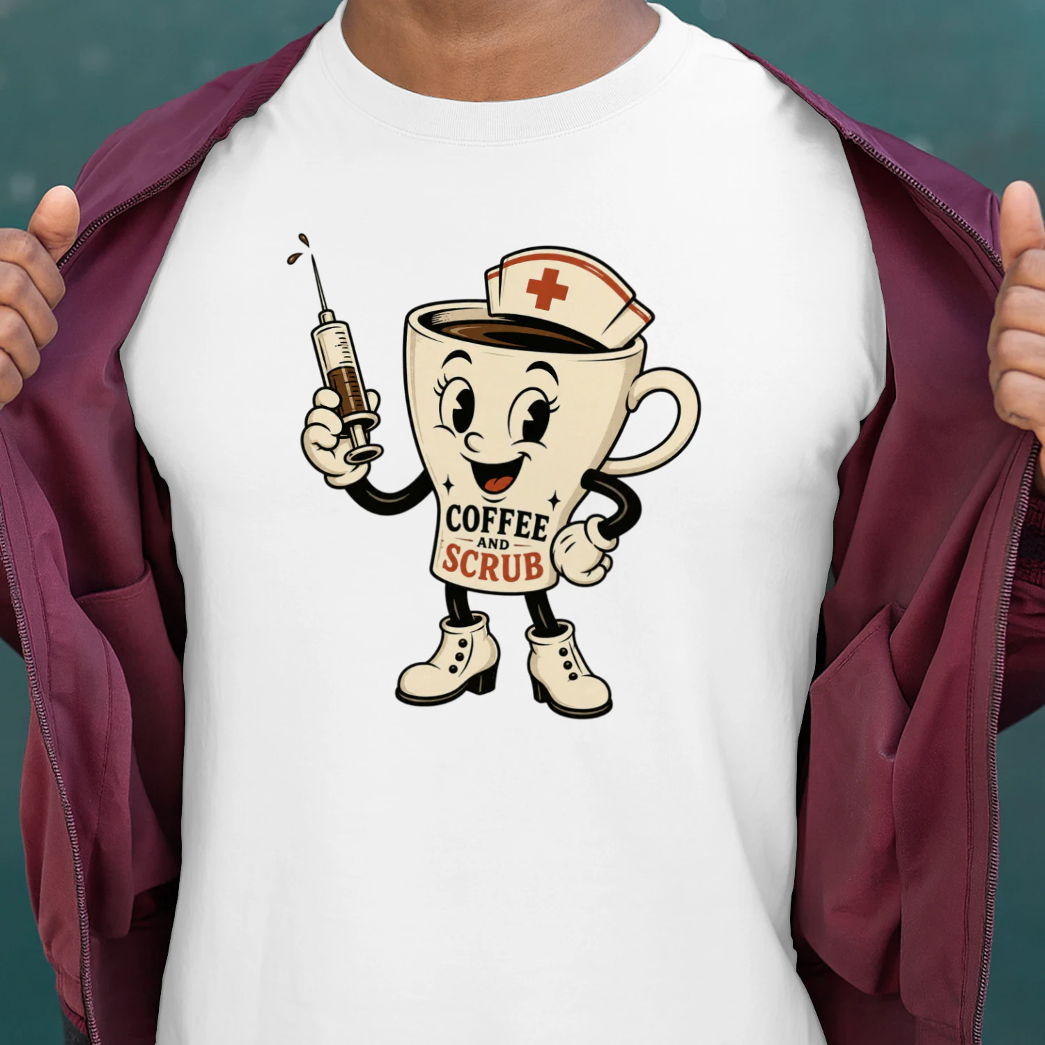Retro 1930s Mascot Coffee and Scrub