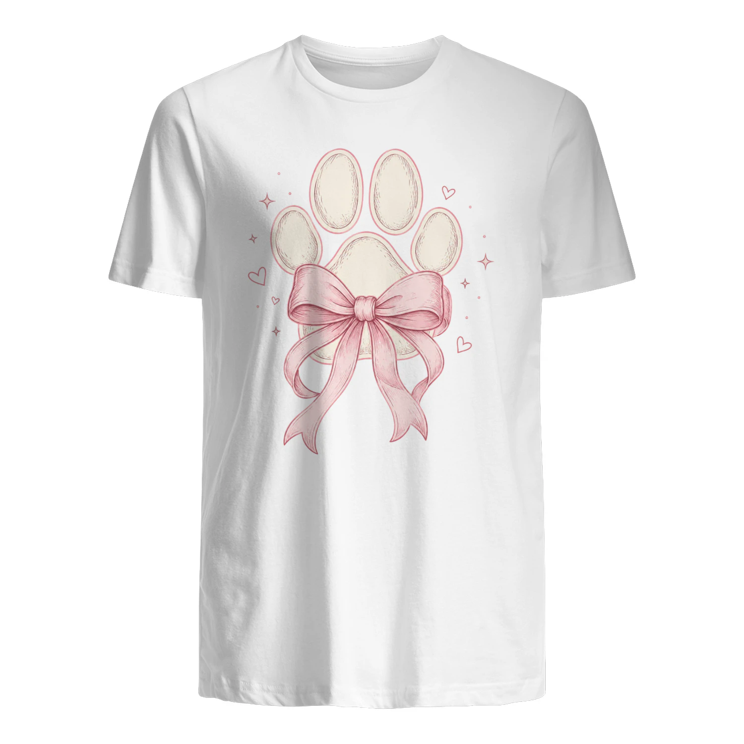 Coquette Ribbon Dog Paw Design
