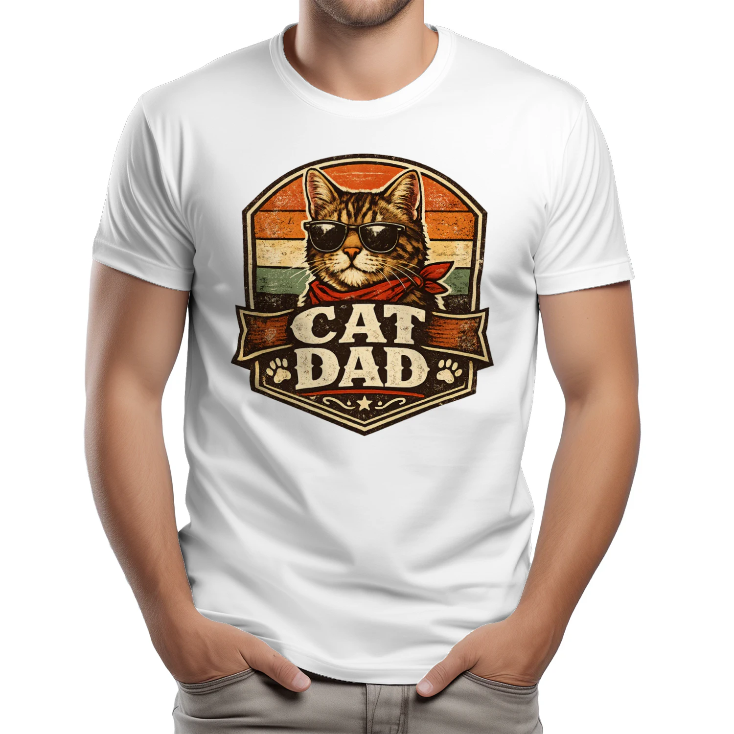 Personalized Cat Dad Vintage Badge