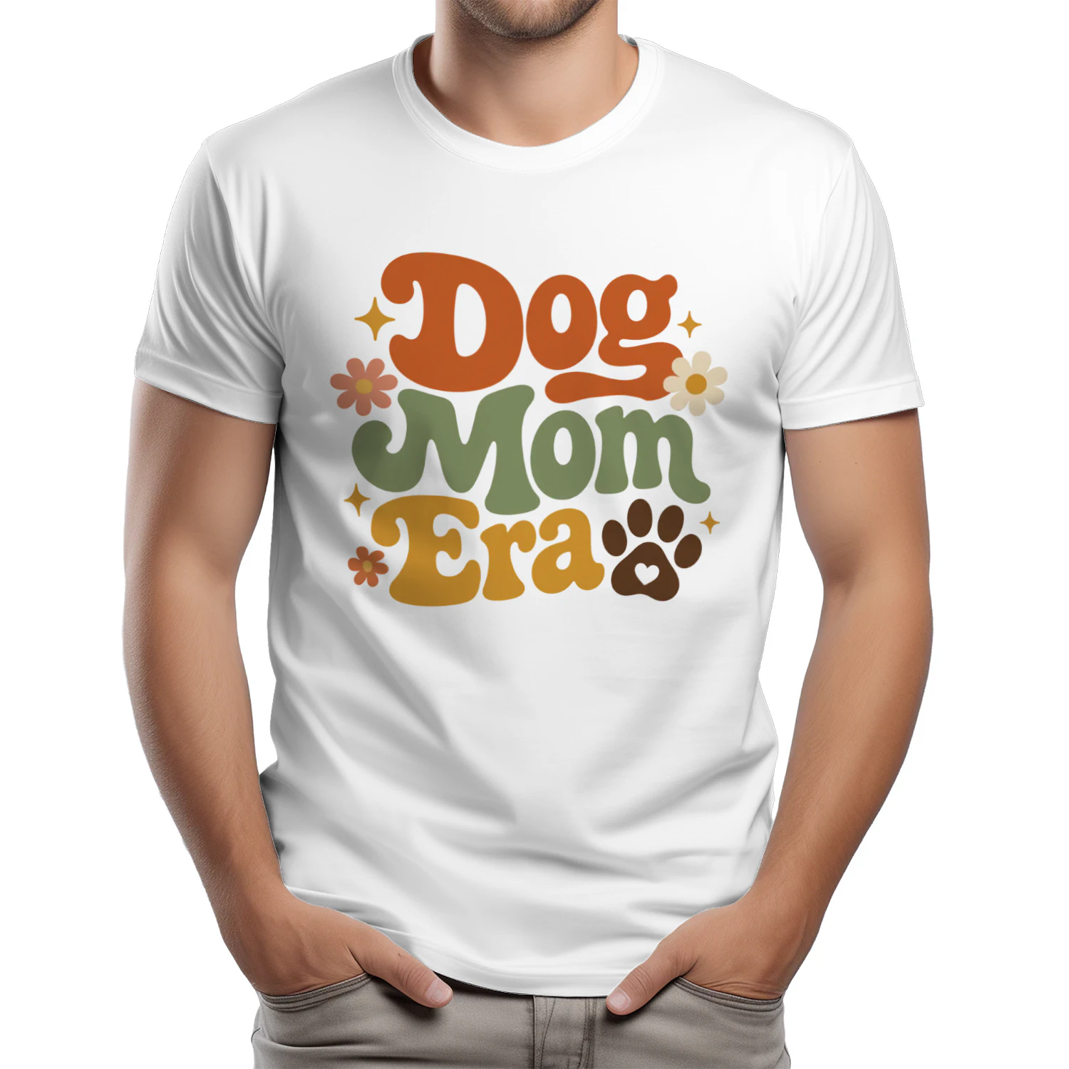 Dog Mom Era Groovy Typographic Tee