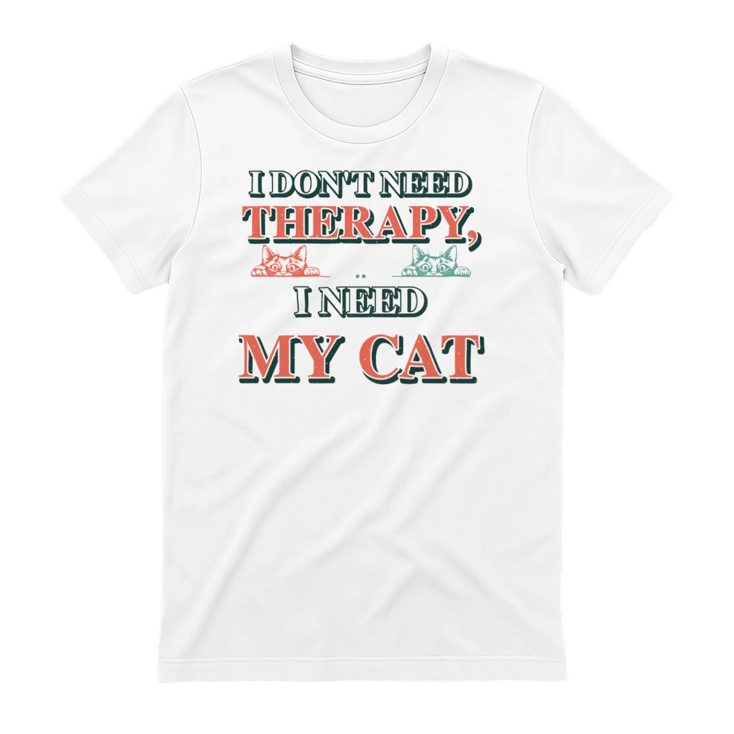 I Don’t Need Therapy, I Need My Cat Shirt – Funny Vintage Cat Lover Tee, Gift for Cat Mom or Cat Dad