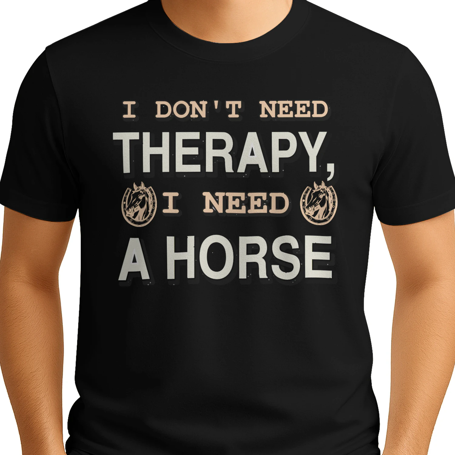 I Don’t Need Therapy, I Need a Horse Shirt – Funny Vintage Equestrian Tee, Gift for Horse Lovers