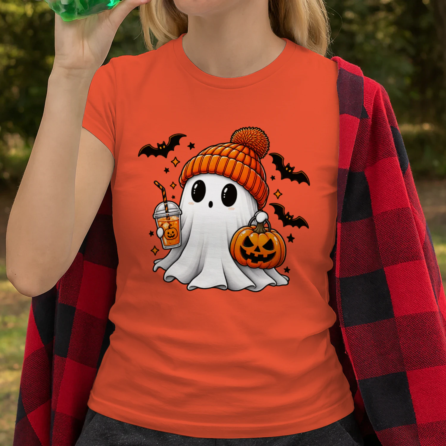 Cute Halloween Ghost Pumpkin T-Shirt – Spooky Season Unisex Shirt