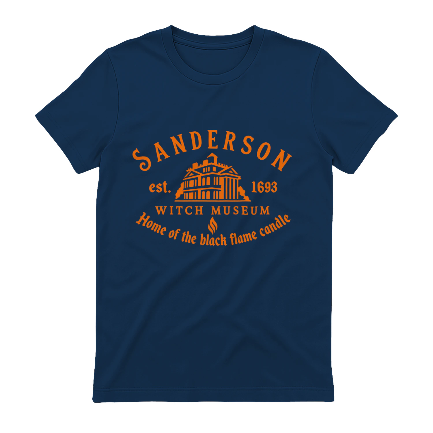 Sanders(on) Witch Museum T-Shirt – Black Flame Candle Halloween Shirt