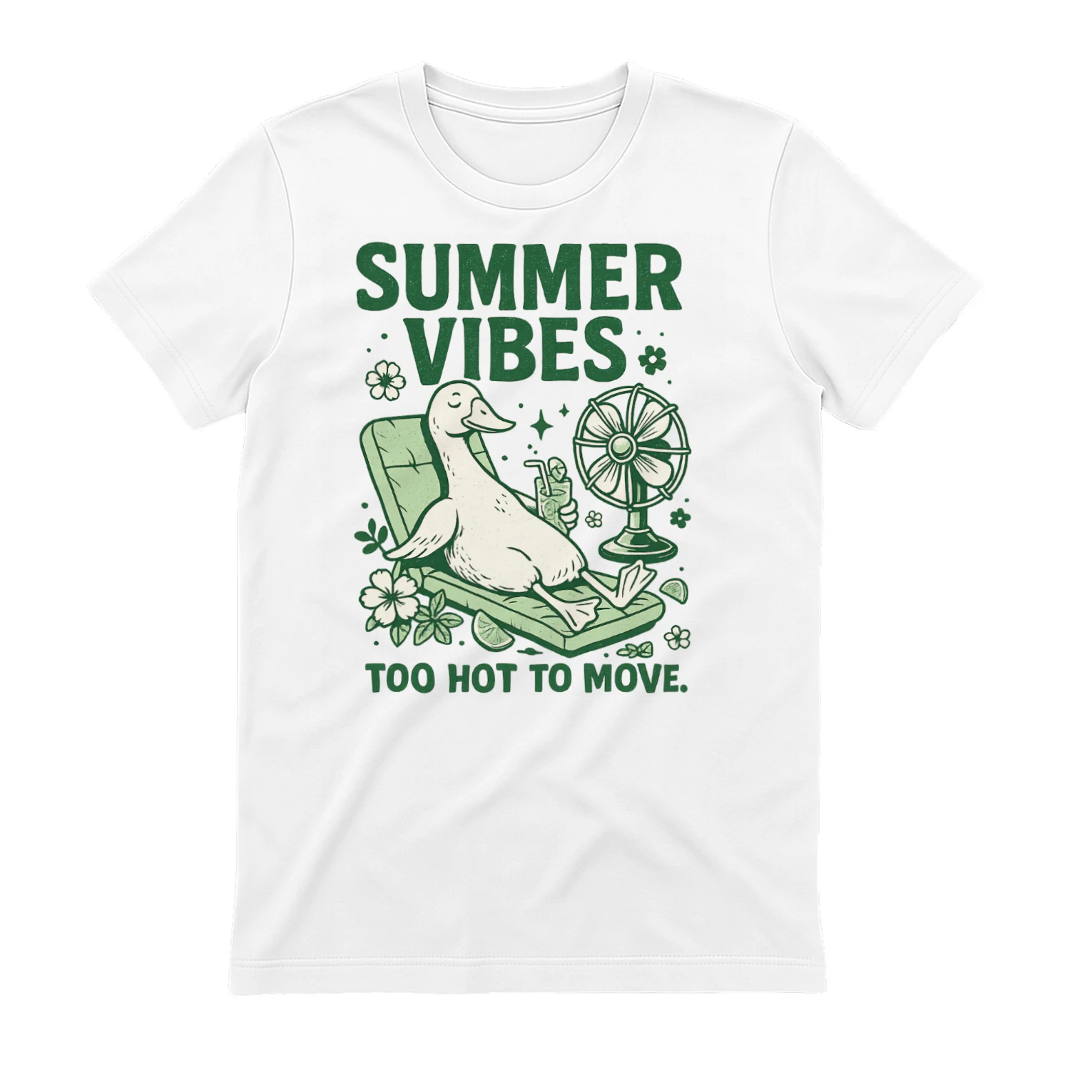 Summer Vibes Too Hot to Move Funny Goose T-Shirt