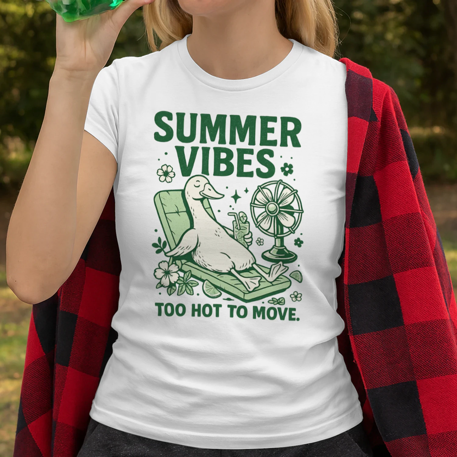 Summer Vibes Too Hot to Move Funny Goose T-Shirt