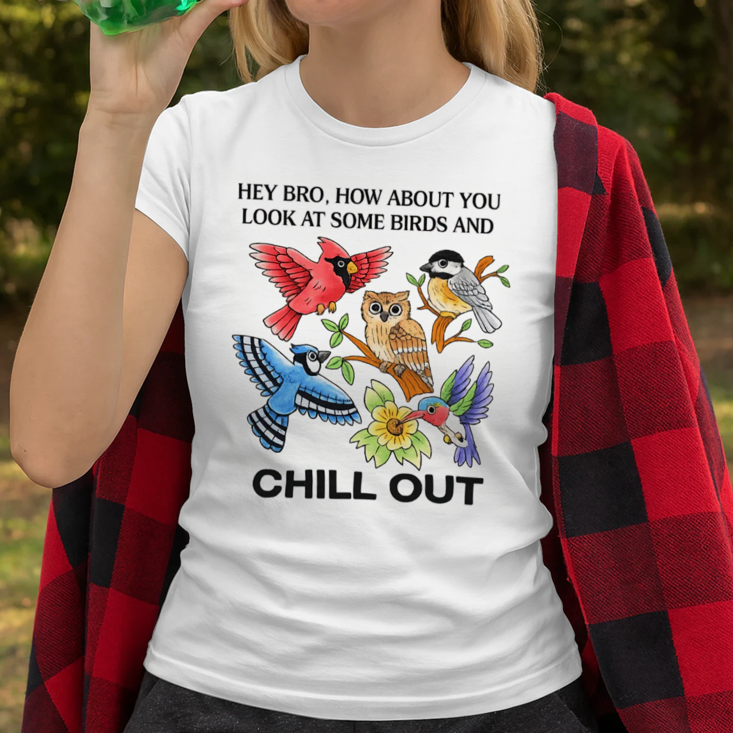 Hey Bro Look at Some Birds and Chill Out Funny Birdwatching T-Shirt