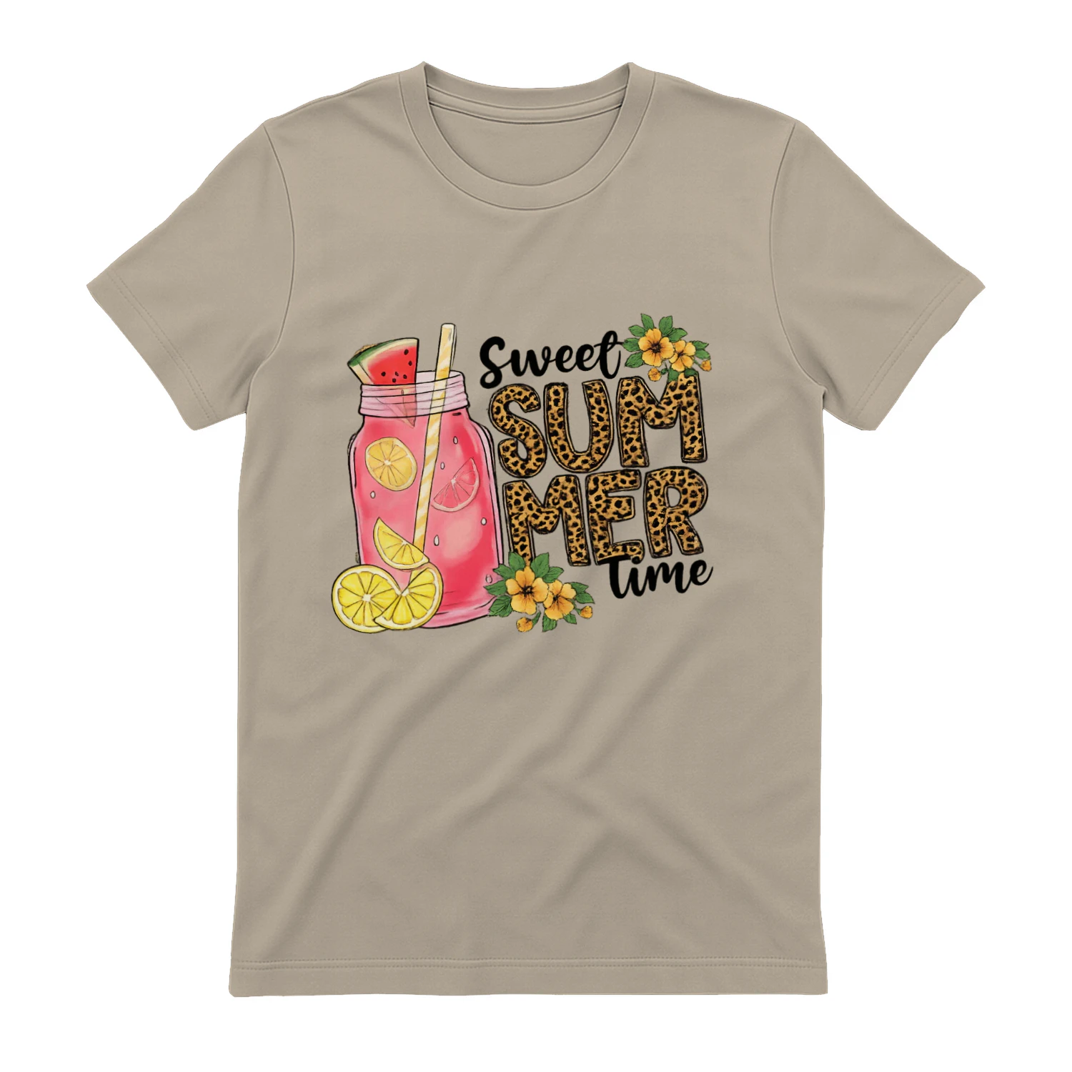 Sweet Summer Time Lemonade Leopard Print T-Shirt