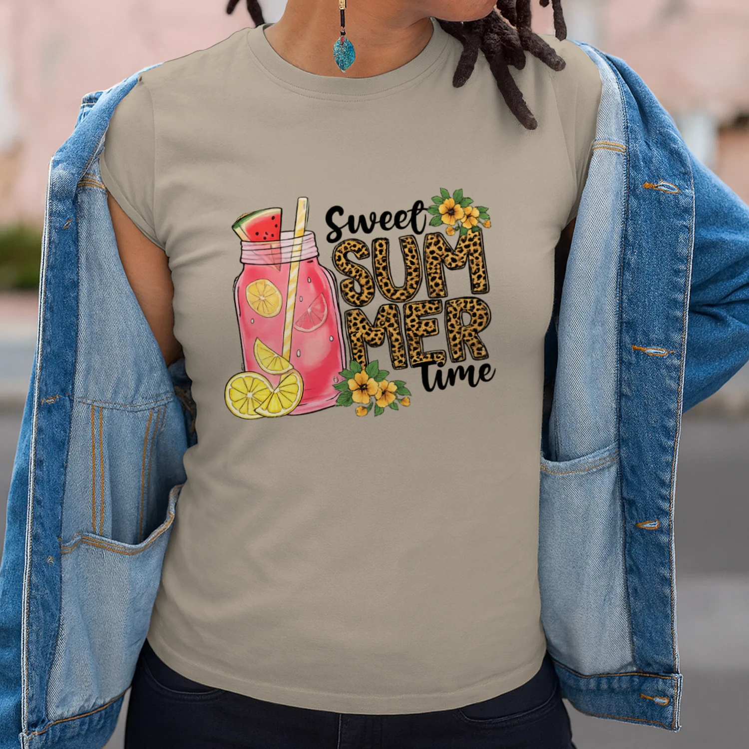 Sweet Summer Time Lemonade Leopard Print T-Shirt