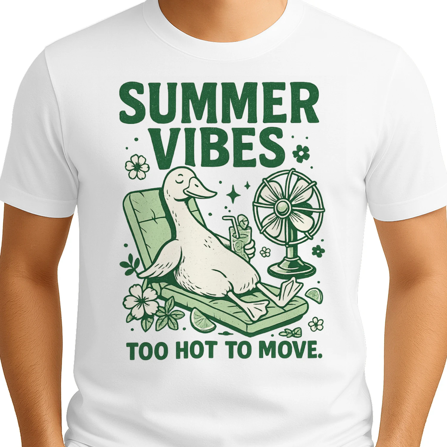 Summer Vibes Too Hot to Move Funny Goose T-Shirt
