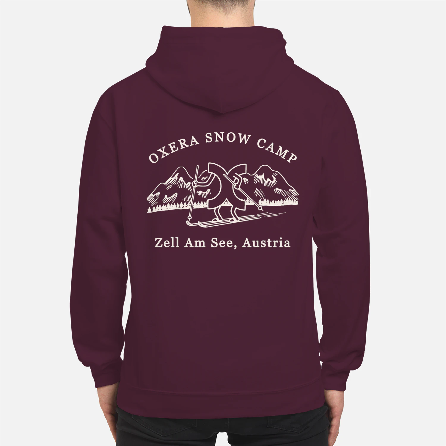 Cream print hoodie