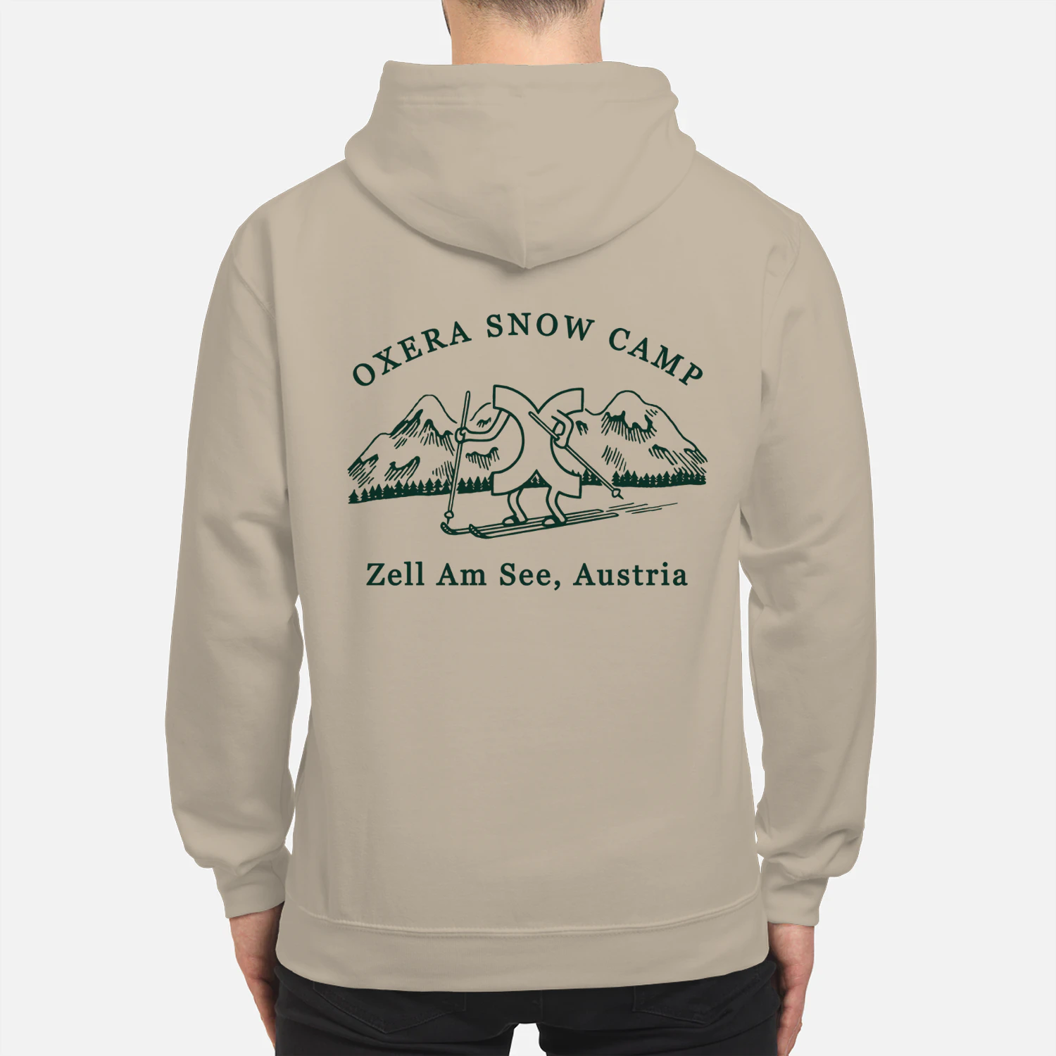 Green print hoodie
