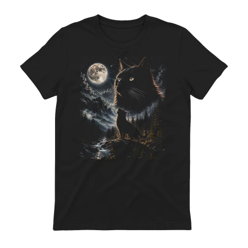 Black Cat Howling at Moon 90s Retro Vintage Cat Lover Copy