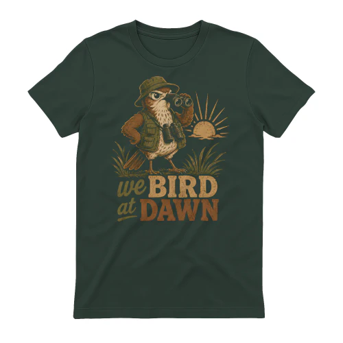 Funny Birding We Bird at Dawn Hawk Birder Nature Lover