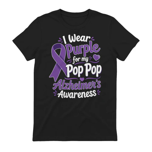  I Wear Purple for My Pop Pop Alzheimer’s Awareness Copy
