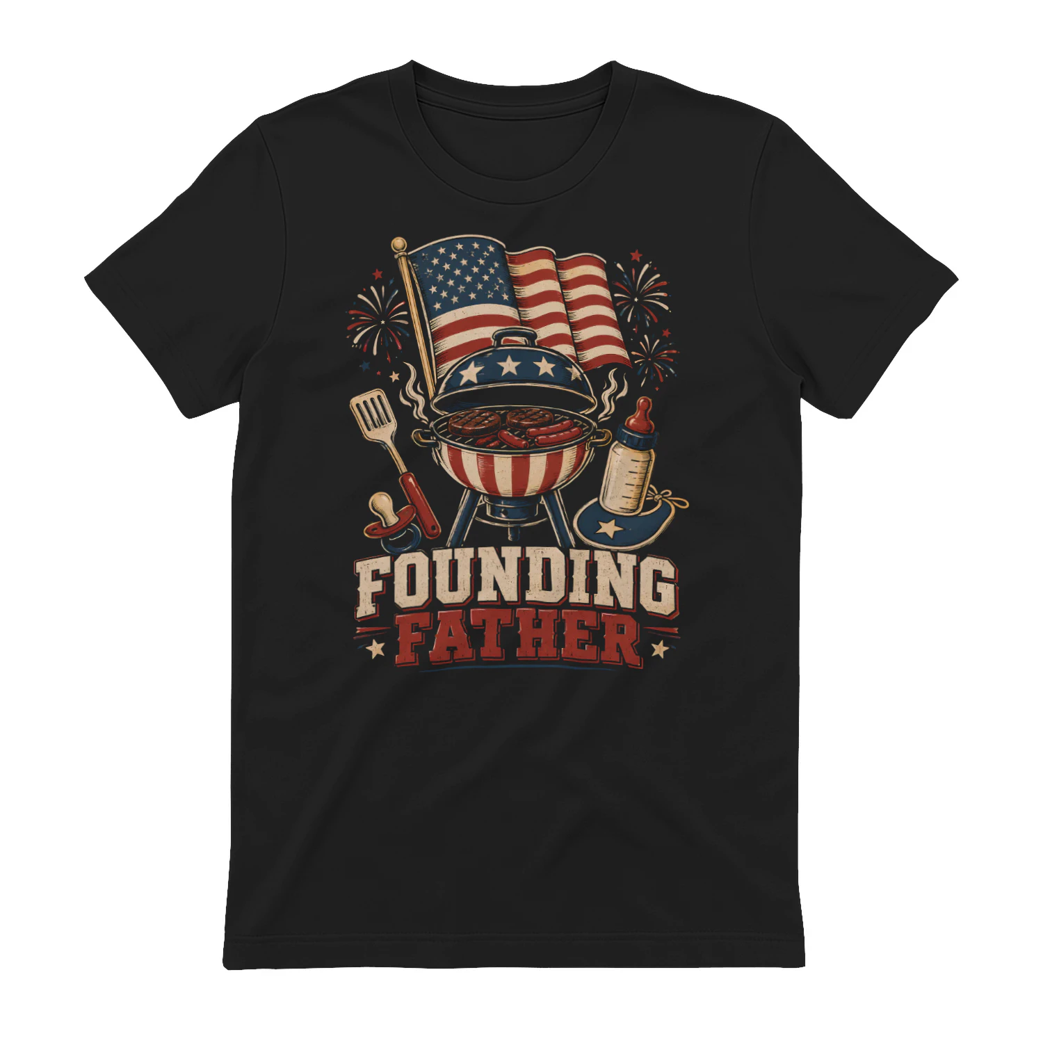 Funny New Dad Founding Father Patriotic BBQ 4th of July Dad Gift - Classic Unisex T-shirt