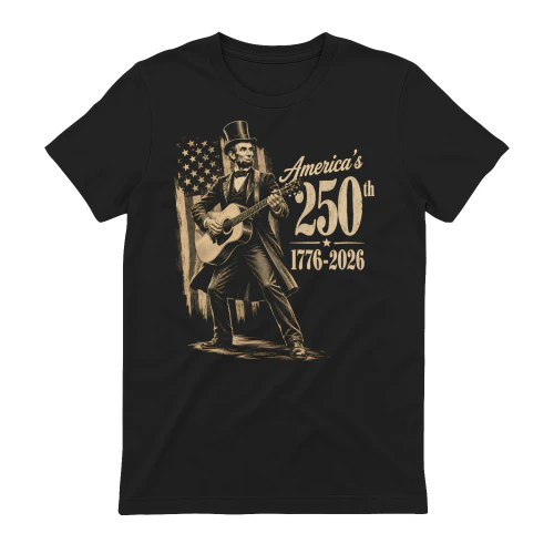 Abraham Lincoln Playing Guitar 4th July 250th Anniversary  Copy