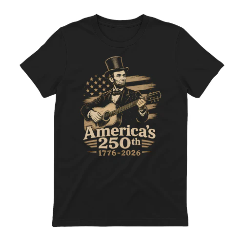 Abraham Lincoln Playing Guitar 4th July 250th Anniversary Copy 2