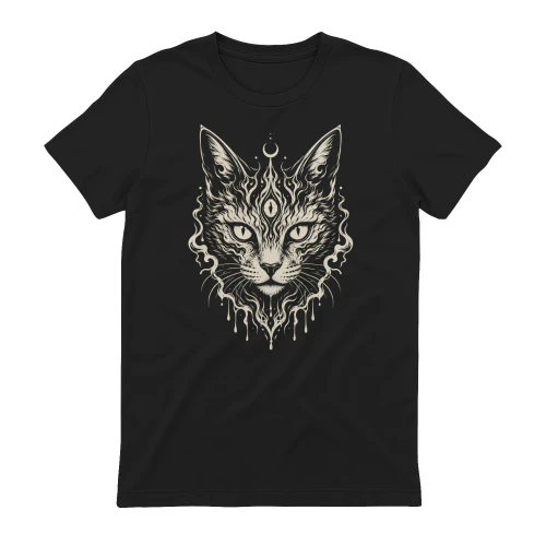 Geometric Mystic Cat Celestial Sacred Cat Art 