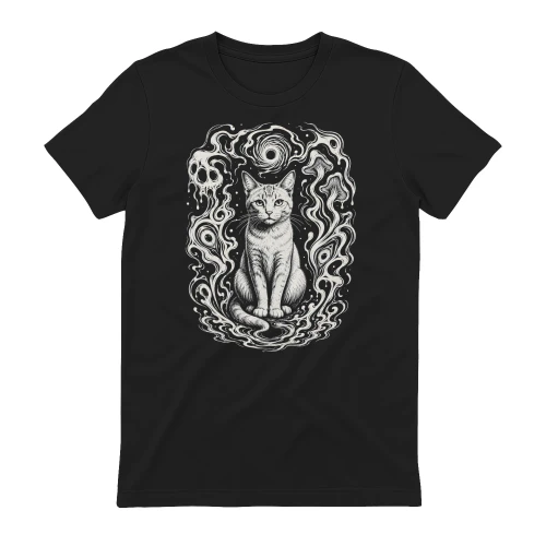 Split Mystic Surreal Occult Feline Graphic 