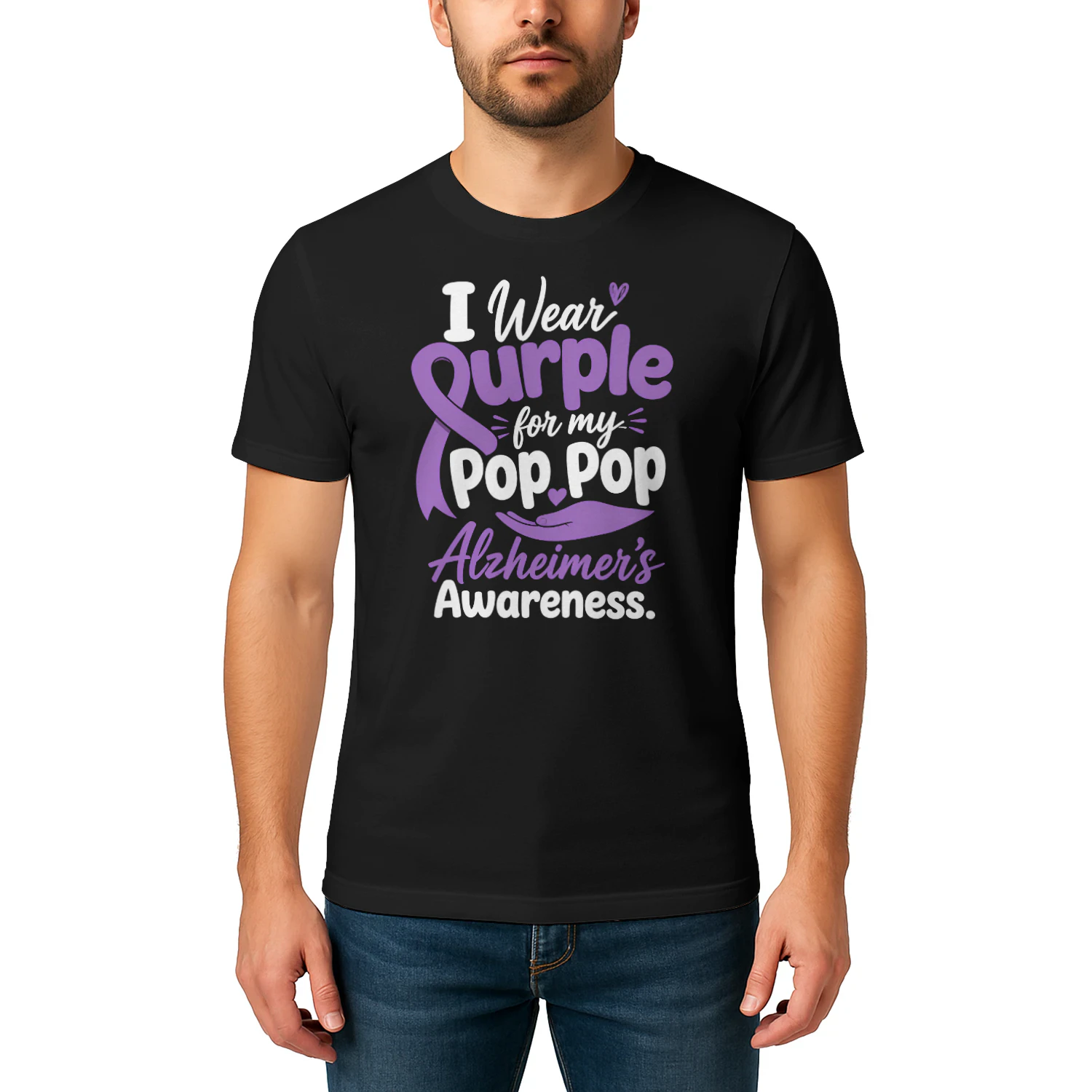 I Wear Purple for My Pop Pop Alzheimer’s Awareness - Classic Unisex T-shirt