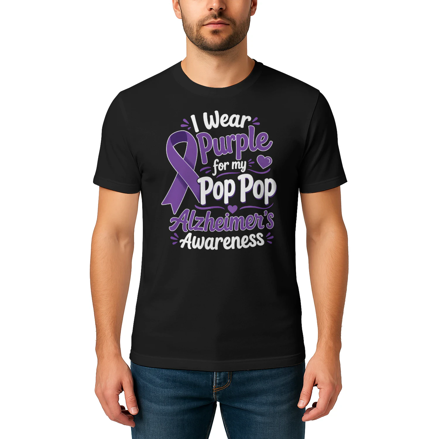 I Wear Purple for My Pop Pop Alzheimer’s Awareness - Classic Unisex T-shirt