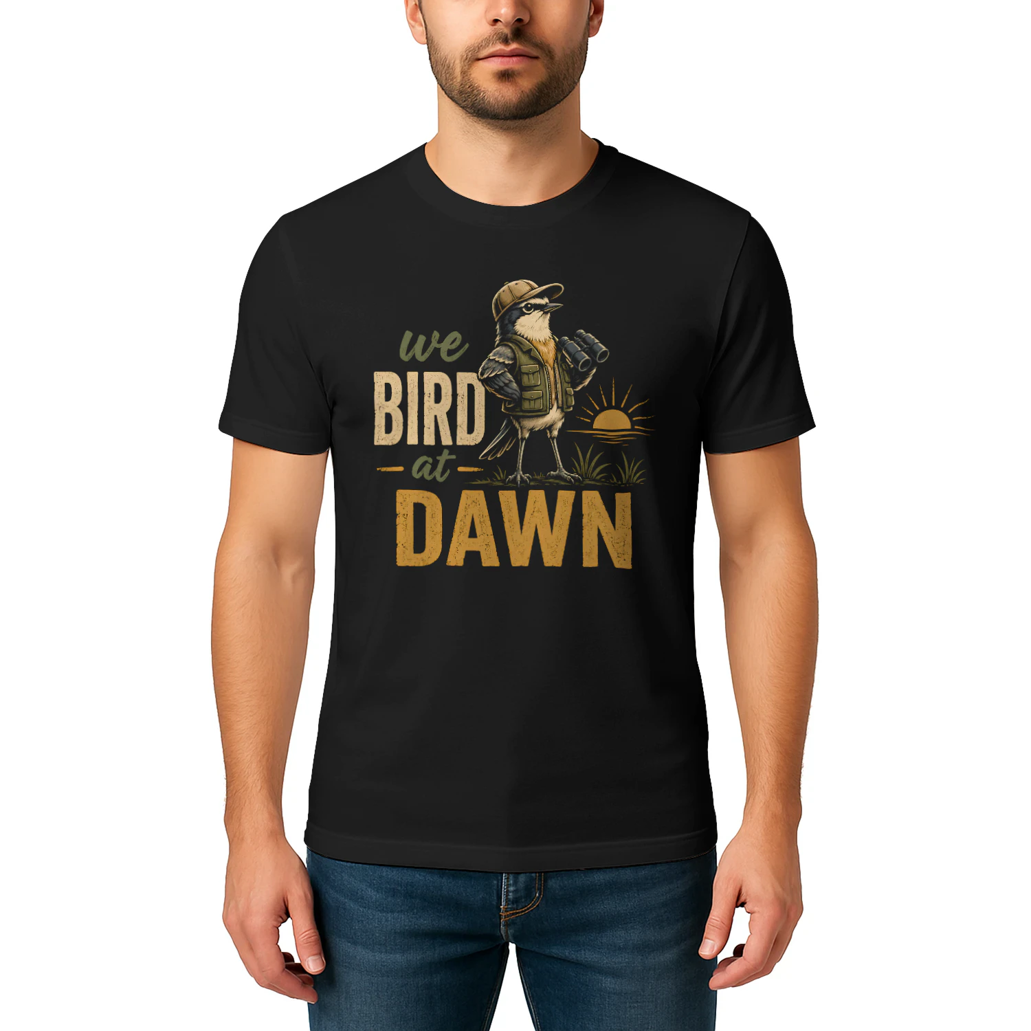 Funny Birdwatching We Bird at Dawn Birder Nature Lover - Classic Unisex T-shirt