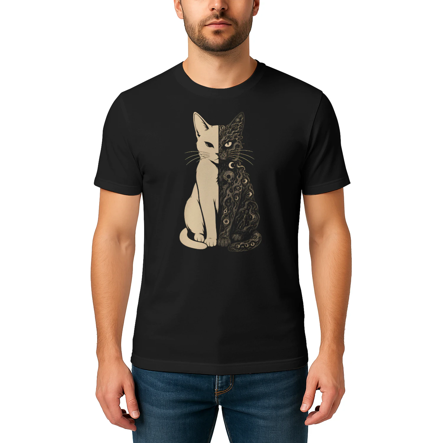 Cosmic Cat Ethereal Mystical Feline Art - Classic Unisex T-shirt