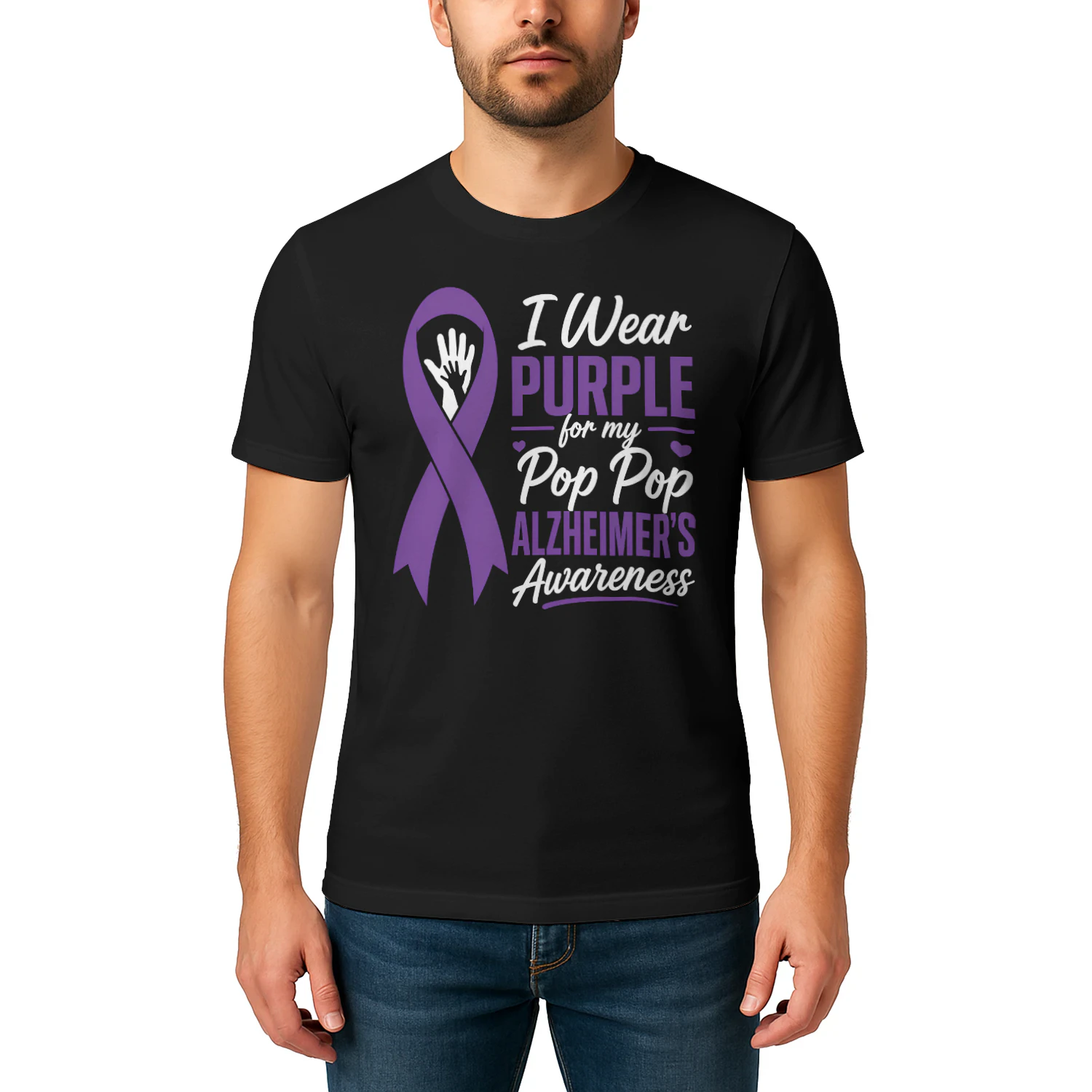I Wear Purple for My Pop Pop Alzheimer’s Awareness - Classic Unisex T-shirt