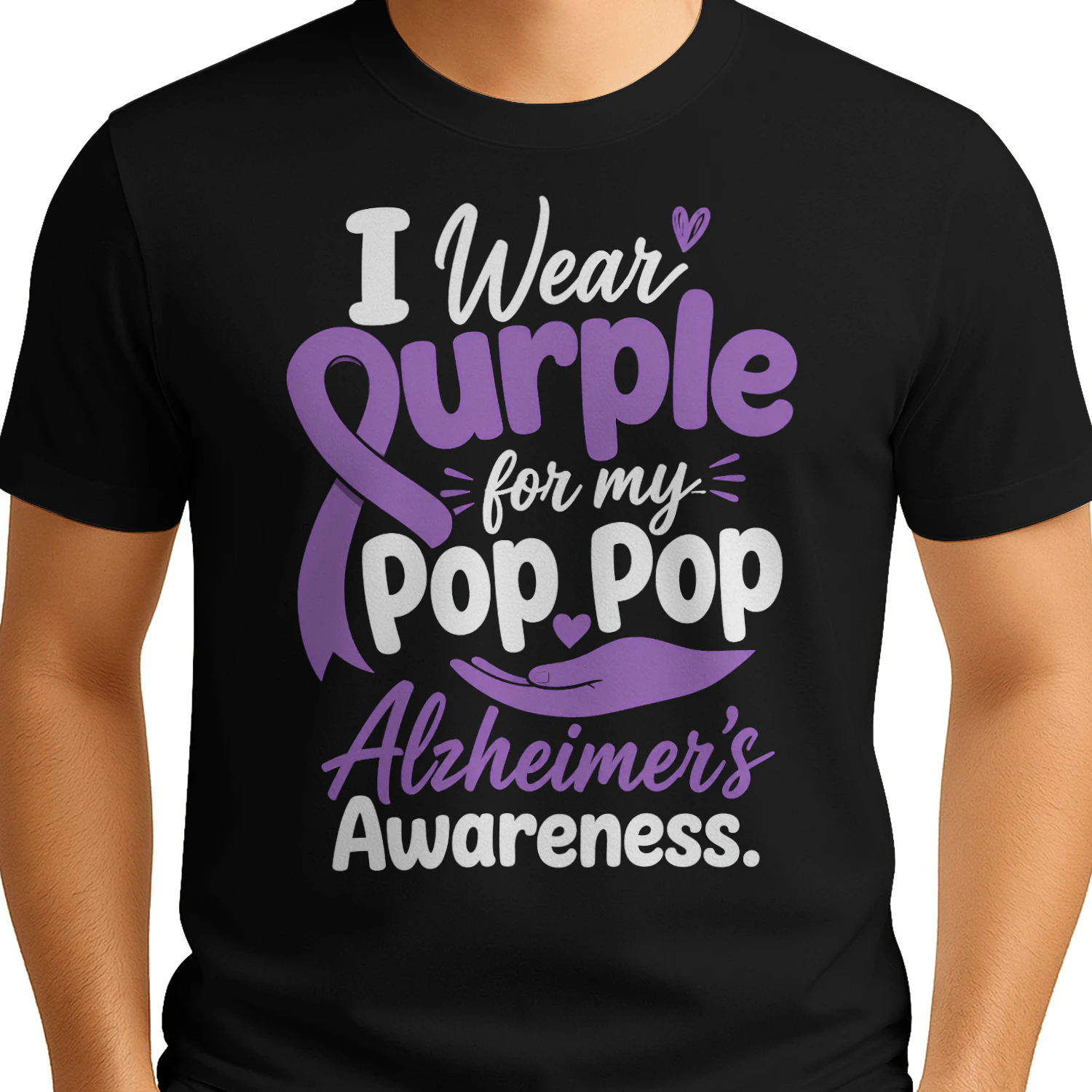 I Wear Purple for My Pop Pop Alzheimer’s Awareness - Classic Unisex T-shirt