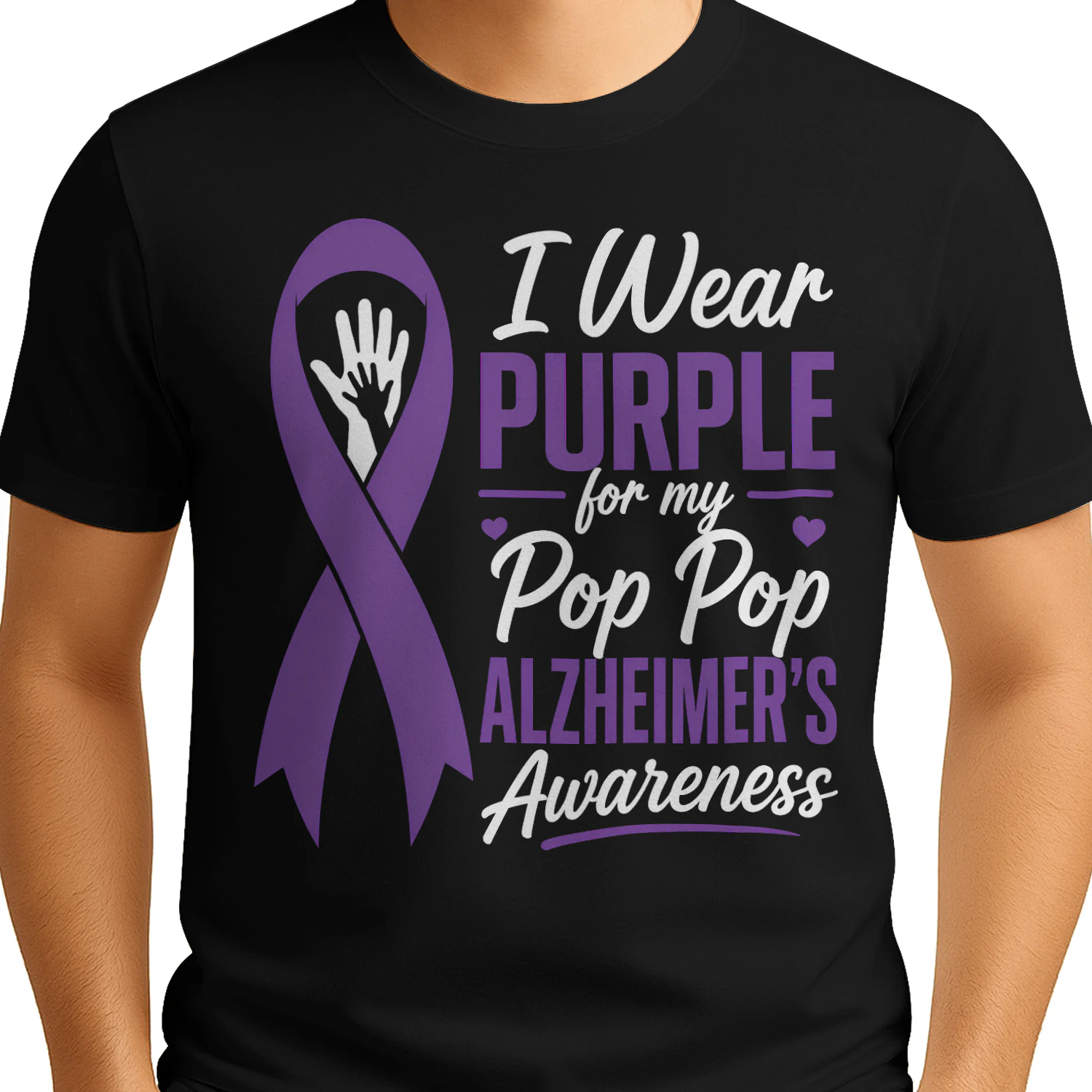 I Wear Purple for My Pop Pop Alzheimer’s Awareness - Classic Unisex T-shirt