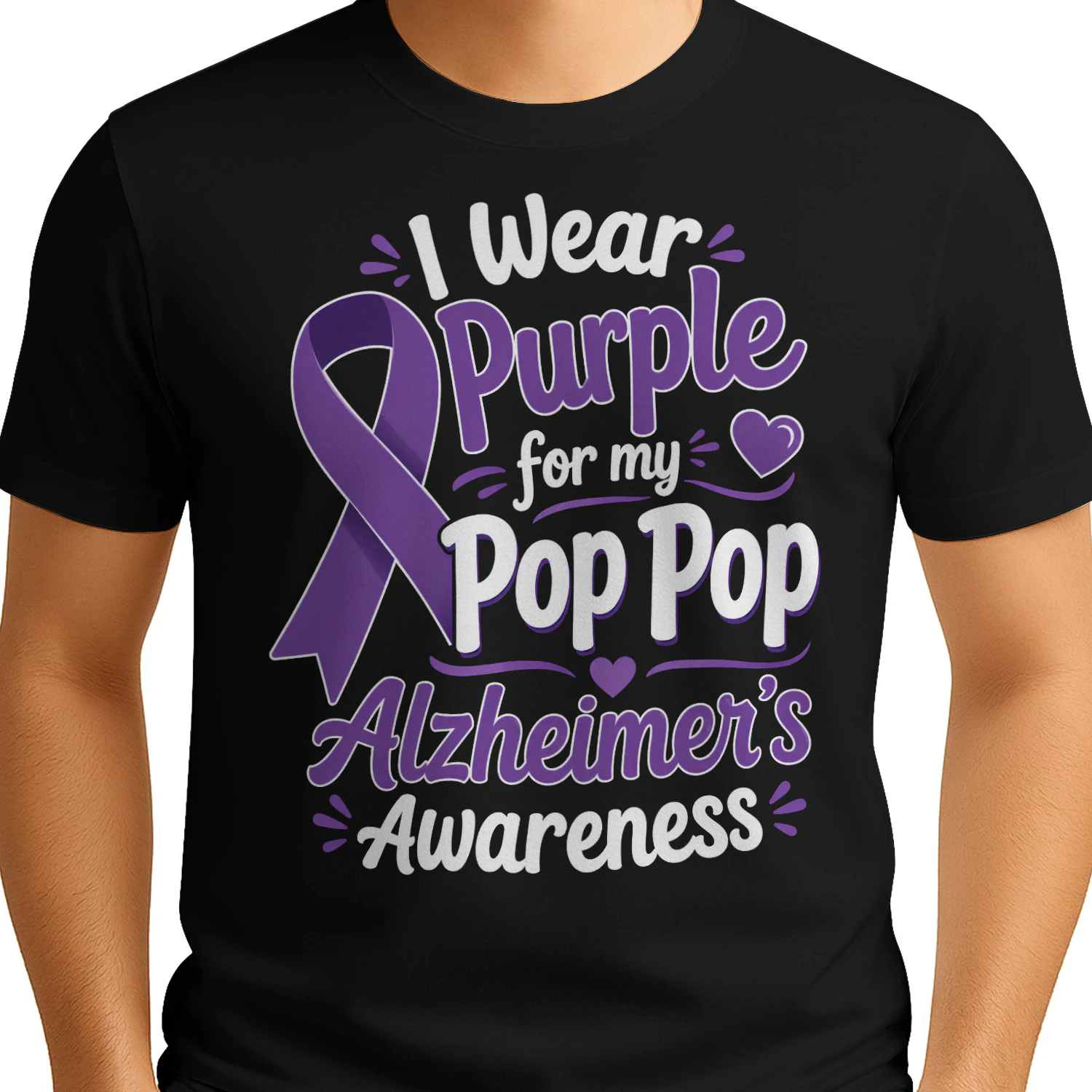 I Wear Purple for My Pop Pop Alzheimer’s Awareness - Classic Unisex T-shirt