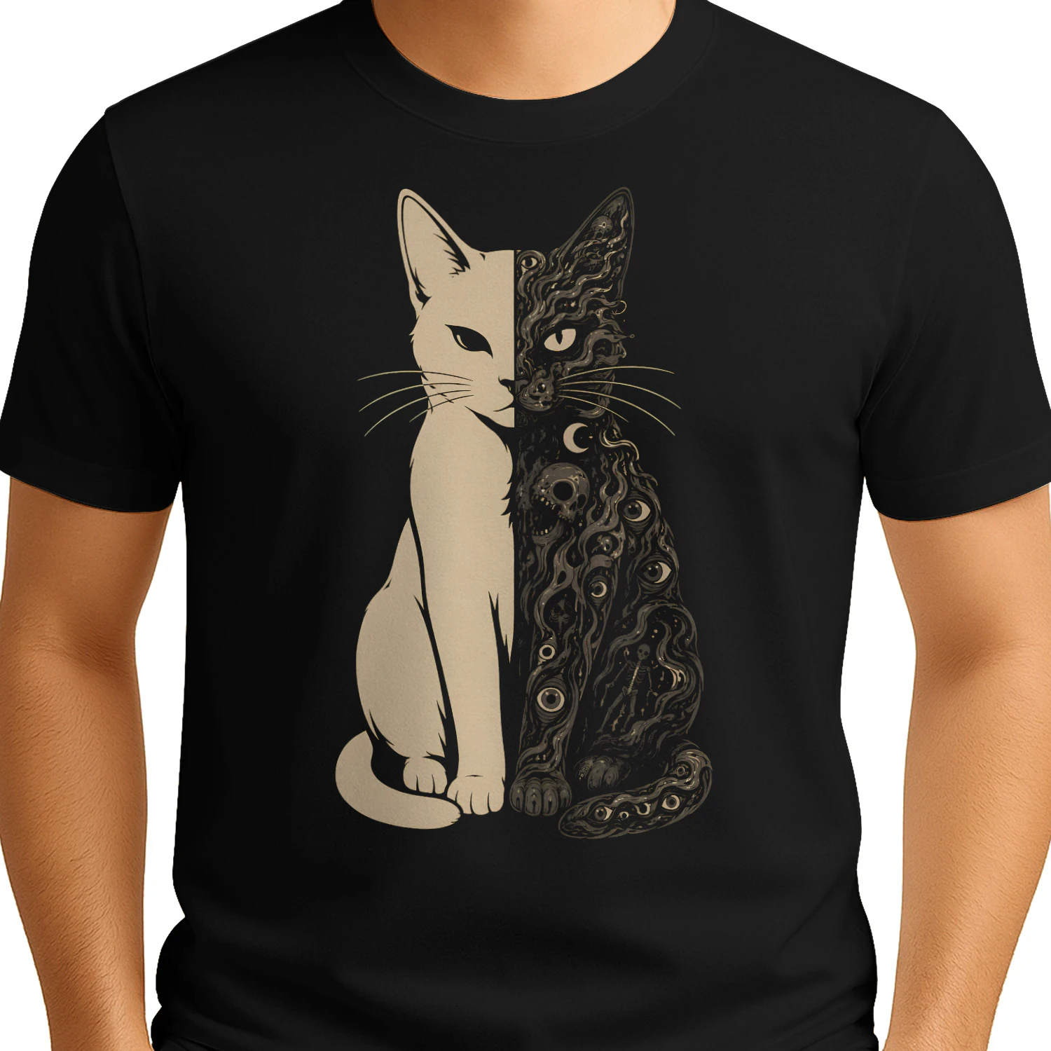Cosmic Cat Ethereal Mystical Feline Art - Classic Unisex T-shirt