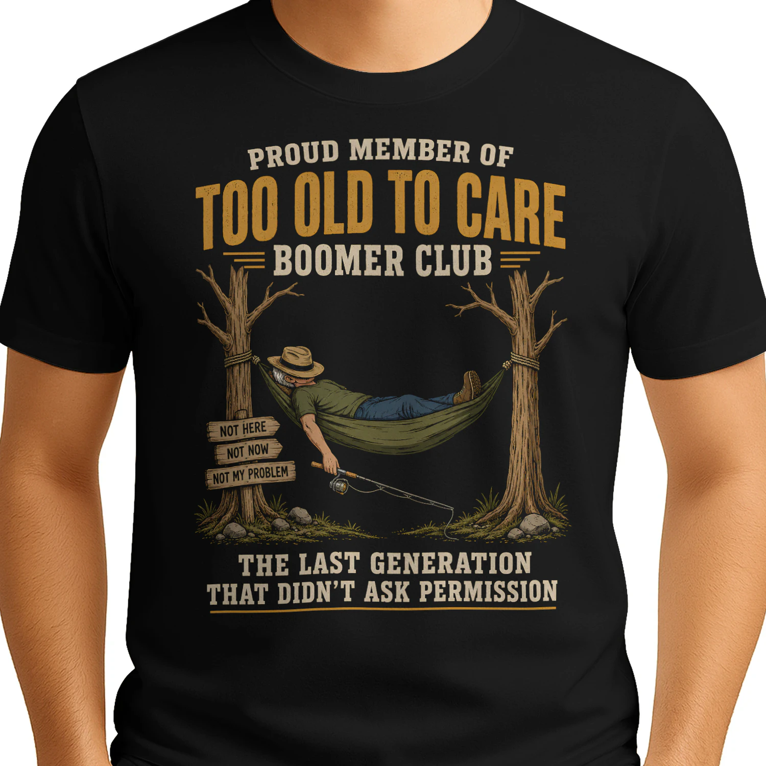 Funny Boomer Too Old to Care Boomer Club Funny Dad Gift Vintage - Classic Unisex T-shirt